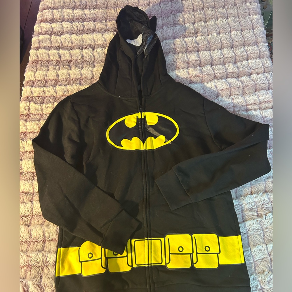 Batman Full ZIP Kids Hoodie Size Large
